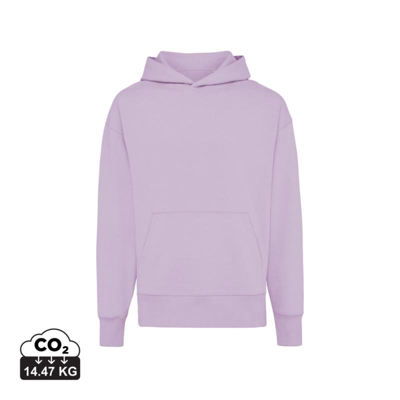 Mikina s kapucňou Iqoniq Yoho relaxed fit z recykl. bavlny lavender M