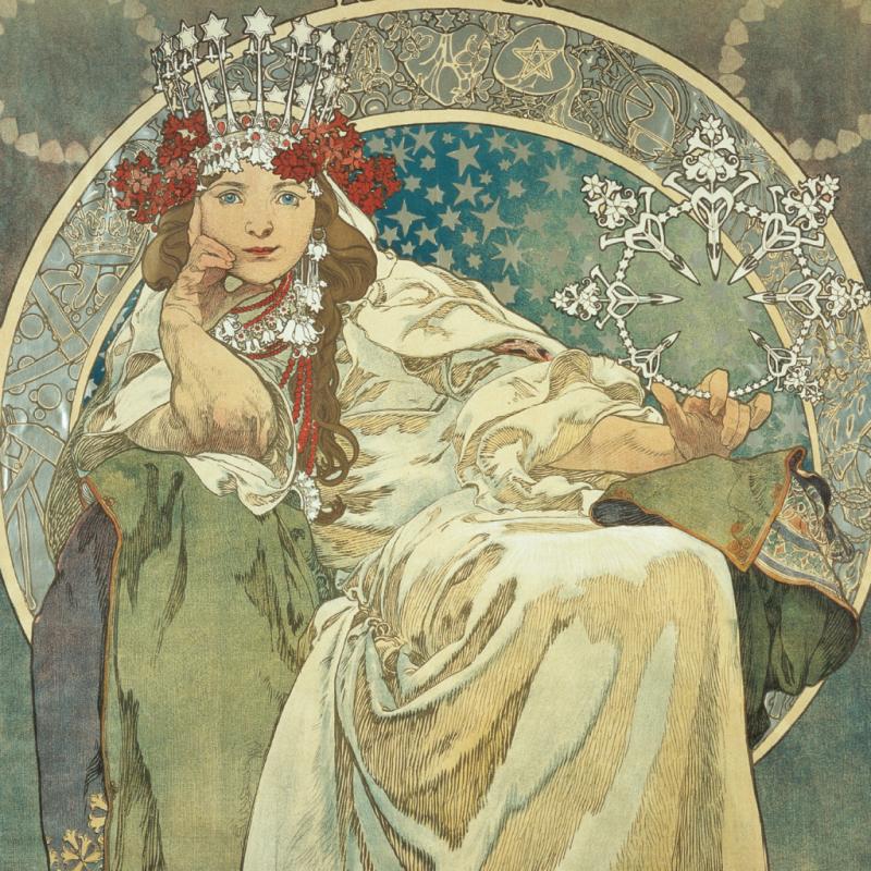 NOTIQUE Poznámkový kalendár Alfons Mucha 2025, 30 x 30 cm