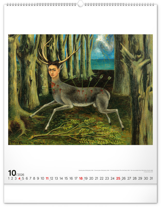 NOTIQUE Nástenný kalendár Frida Kahlo 2026, 48 x 56 cm 10