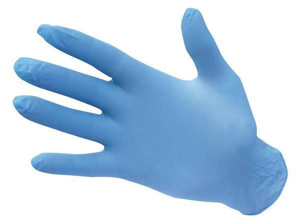 . Ochranné rukavice, jednorazové, nitril, veľkosť: S, nepudrované, modré