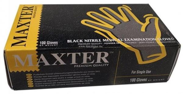 . Ochranné rukavice, jednorazové, nitrilové, veľkosť XL, 100 ks, nepudrované, čierna