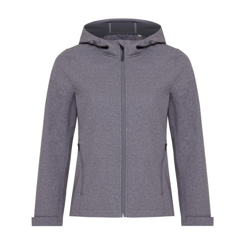 Dámska soft shell bunda Iqoniq Makalu z recykl. polyesteru vulcano heather grey S 1