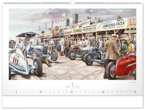NOTIQUE Nástenný kalendár Oldtimers – Václav Zapadlík 2026, 64 x 42 cm 5