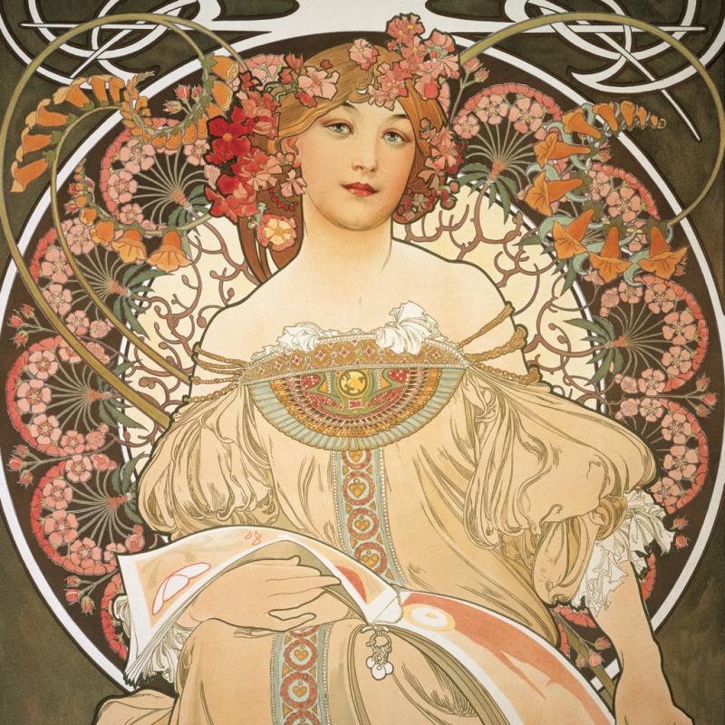 NOTIQUE Poznámkový kalendár Alfons Mucha 2025, 30 x 30 cm