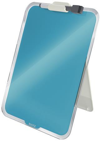 Magnetický sklenený flipchart, stolný, A4, LEITZ "Cosy", pokojná modrá