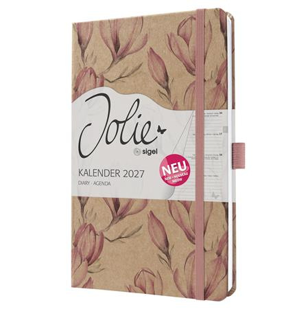 Diár, A5, týždenný, 2027, tvrdá obálka, SIGEL "Jolie", Magnolia Dreams