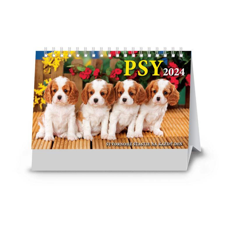 Stolový kalendár Psy stolový 2024