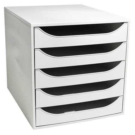 Úložný box na dokumenty, plastový, 5-zásuvkový, EXACOMPTA "Ecobox Office", sivý 1