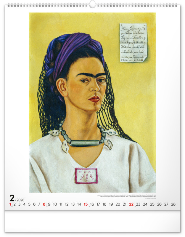 NOTIQUE Nástenný kalendár Frida Kahlo 2026, 48 x 56 cm 2