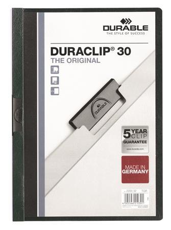 Rýchloviazač, s klipom, A4, DURABLE "DURACLIP® 30", tmavomodrá 1