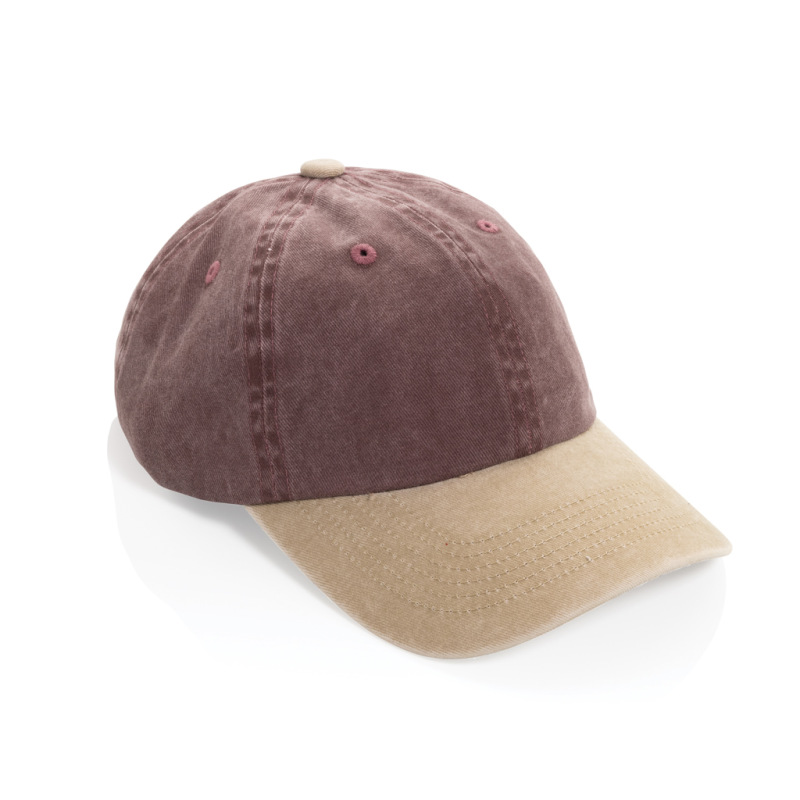 Dvojfarebná šiltovka BEAU AWARE™ Washed, 6 panelov, 270 g/m² maroon 1