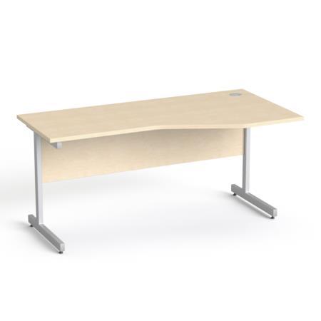 Písací stôl, zakrivený, pravý, so sivými kovovými nohami, 160x80cm, MAYAH "Freedom SV-29",
