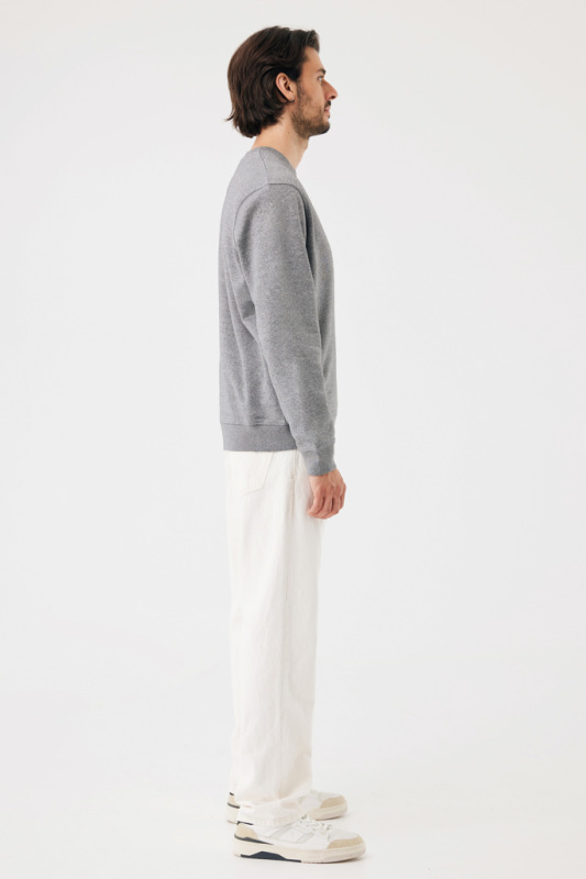 IQONIQ Toria Unisex mikina s okrúhl. výstrihom z rec. bavlny light heather anthracite XS 11