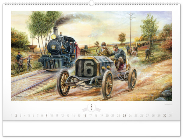 NOTIQUE Nástenný kalendár Oldtimers – Václav Zapadlík 2026, 64 x 42 cm 8