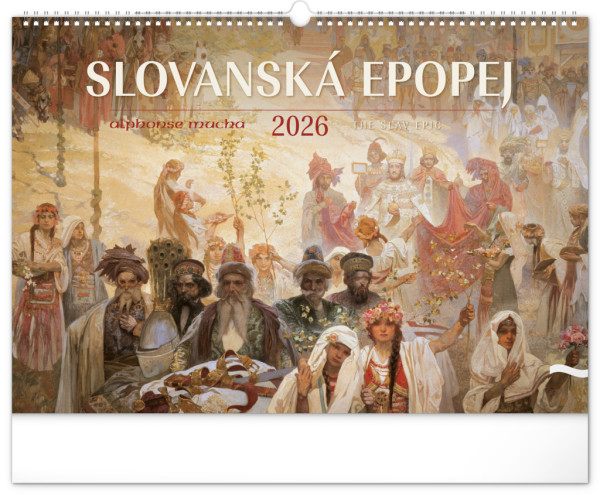 NOTIQUE Nástenný kalendár Slovanská epopej – Alfons Mucha 2026, 48 x 33 cm