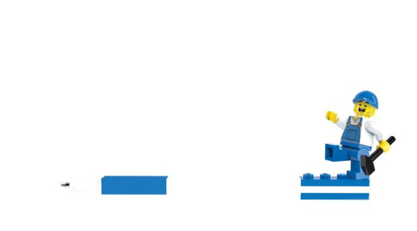 Gélové pero, 0,7 mm, s vrchnákom, s mini figúrkou, LEGO, modré 2