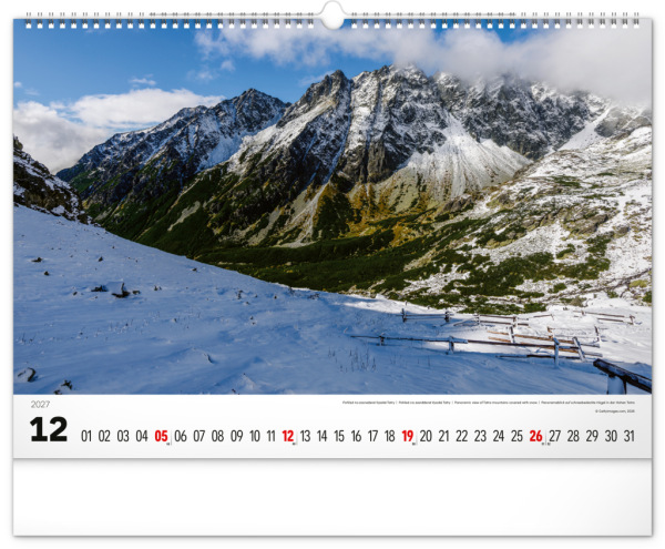 NOTIQUE Nástenný kalendár Magické Tatry 2027, 48 x 33 cm 12