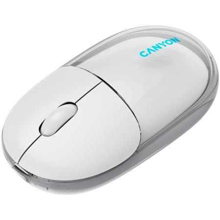 Myš, bezdrôtová, duálny režim pripojenia, optická, CANYON "OnClick 24", biela 4