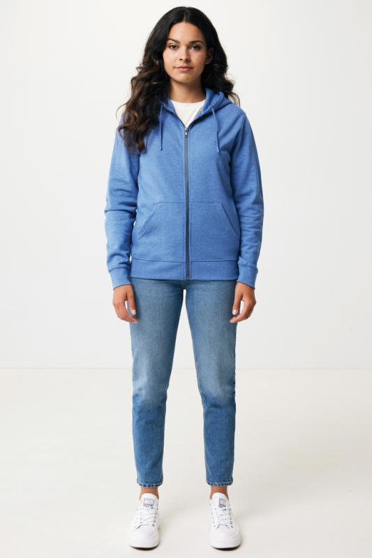 Mikina na zips s kapucňou Iqoniq Abisko z recykl. bavlny heather blue XXL 6