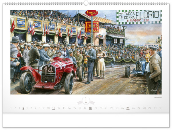 NOTIQUE Nástenný kalendár Oldtimers – Václav Zapadlík 2026, 64 x 42 cm 1