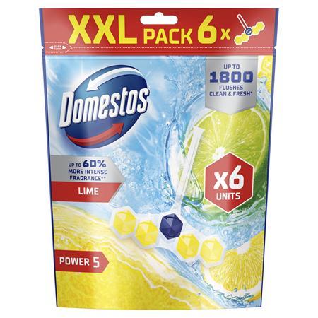 WC osviežujúci blok, 6-kusový, DOMESTOS "Power 5", limetka 1