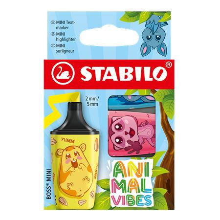 Zvýrazňovač, sada, 2-5 mm, STABILO "Boss Mini Animal Vibes", 3 rôzne farby 1