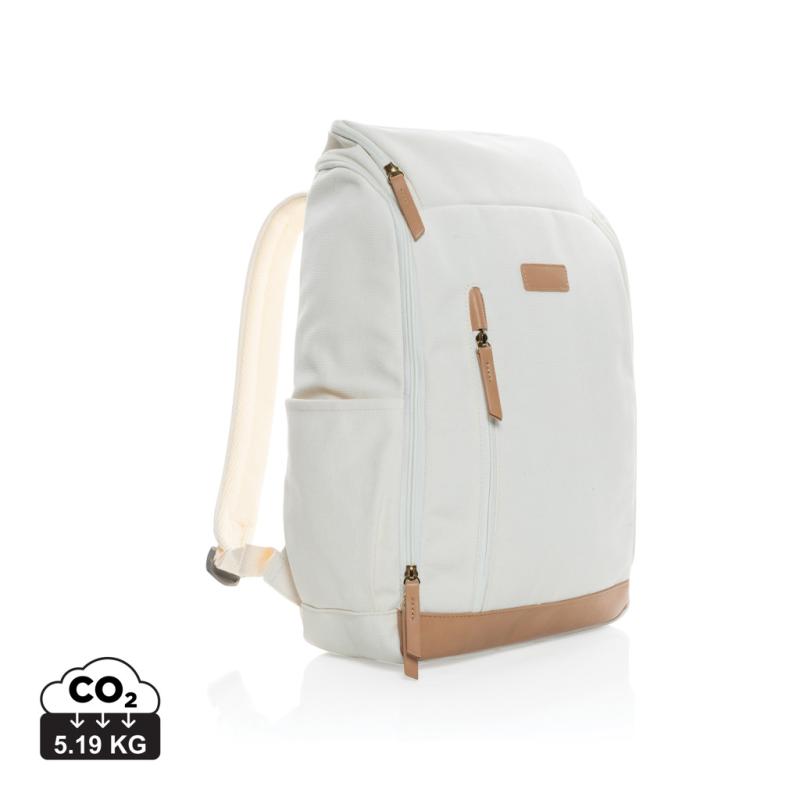 Batoh na 15" notebook Impact z 16 oz. recykl. canvas AWARE™ off white