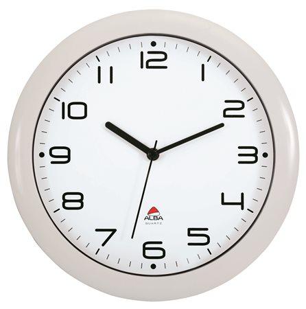 Nástenné hodiny, 30 cm, ALBA "Hornew", biela