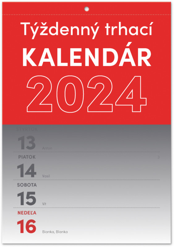 Nástenný kalendár Trhací týždenný 2024 SK, A5