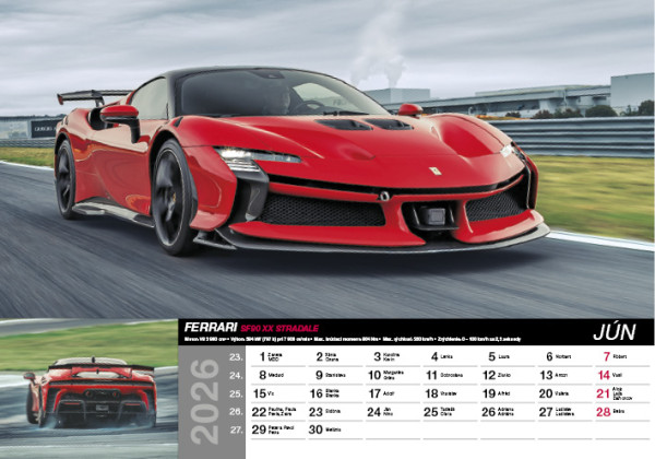 Nástenný kalendár Fast cars 2026 6