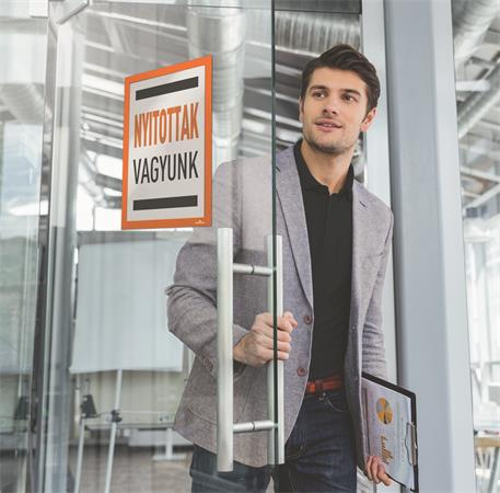 Informačný panel, A4, samolepiaca zadná strana, DURABLE "DURAFRAME®", oranžový 4