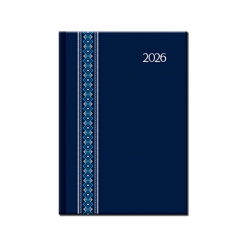 Denný diár A5 FOLK EXTRA modrý 2026