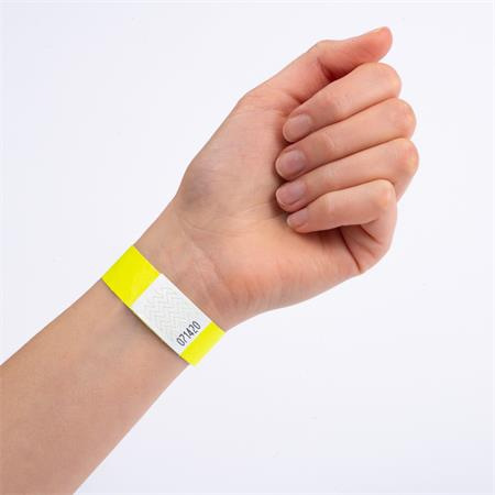 Identifikačný náramok, odolný proti roztrhnutiu,, 265x19 mm, AVERY ZWECKFORM "Tyvek", žltý 5