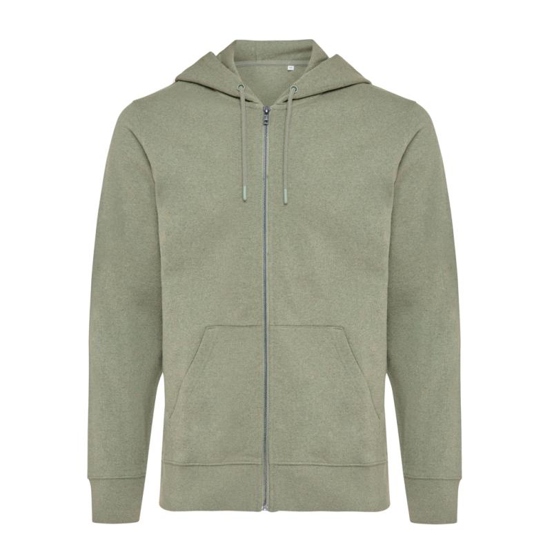 Mikina na zips s kapucňou Iqoniq Abisko z recykl. bavlny heather green XXXL 1