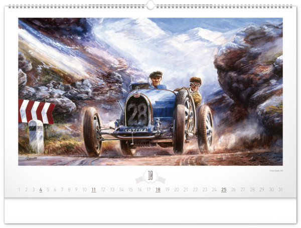 NOTIQUE Nástenný kalendár Oldtimers – Václav Zapadlík 2026, 64 x 42 cm 10