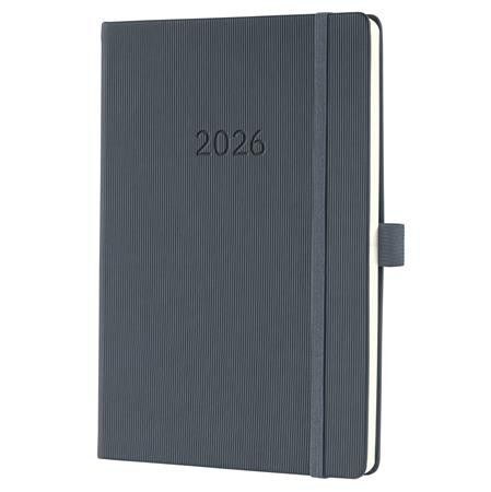 Diár, A5, týždenný, 2026, tvrdá obálka, SIGEL "Conceptum", tmavosivý 1