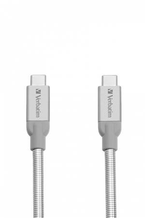 USB kábel, USB-C 3.1 - USB-C , 30 cm, VERBATIM, strieborná