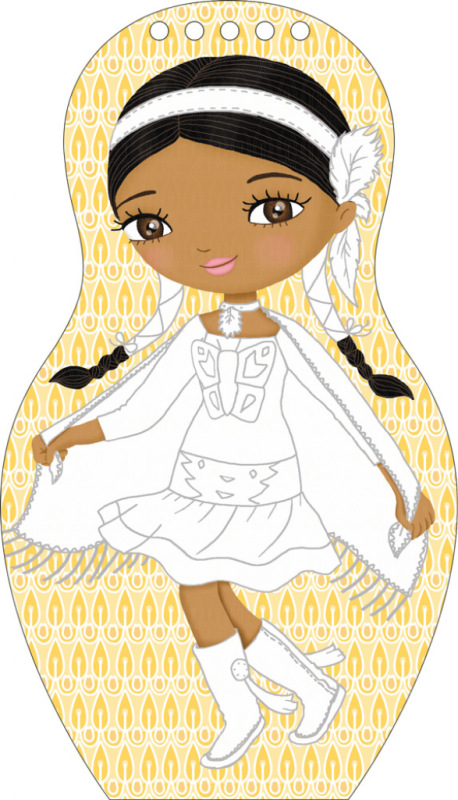 Obliekame indiánske bábiky APONI – Maľovanky 6