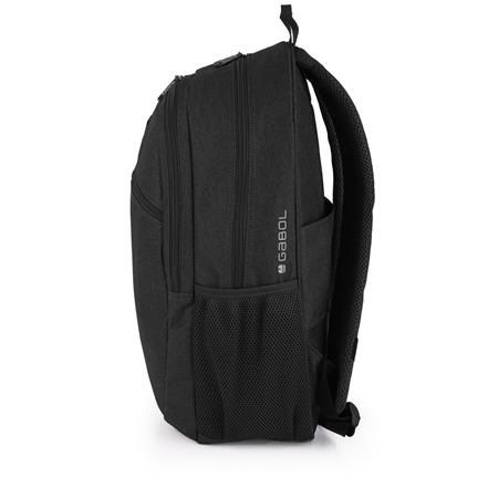 Školská taška, so zipsom, s priehradkou na notebook, GABOL "Wolf", čierna 2