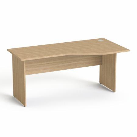 Písací stôl, s oblúkom, pravé prevedenie, s drevenými nohami, 160x80 cm, MAYAH "Freedom SV