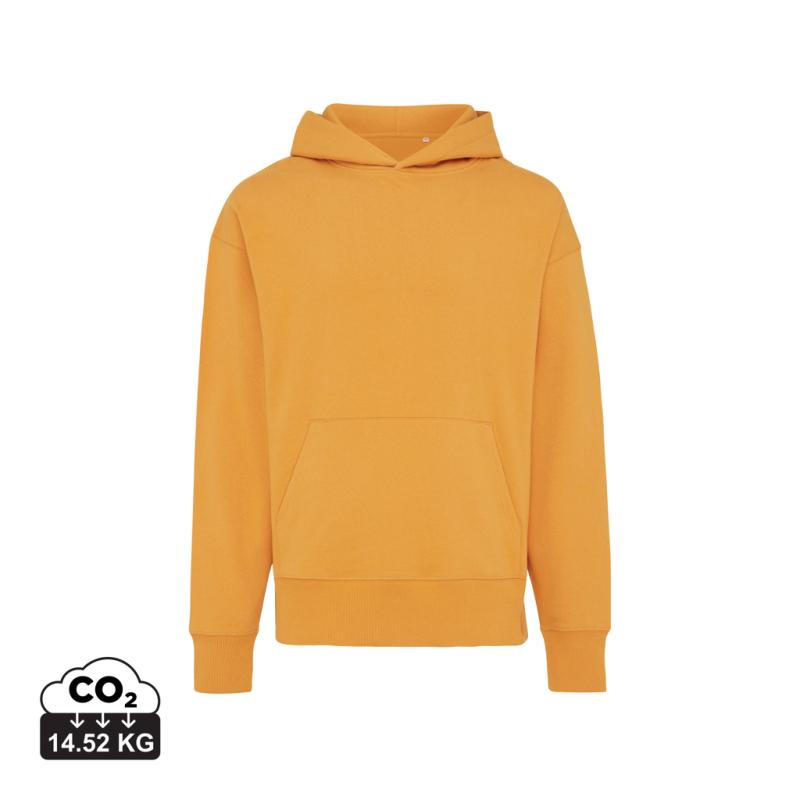 Mikina s kapucňou Iqoniq Yoho relaxed fit z recykl. bavlny sundial orange XS