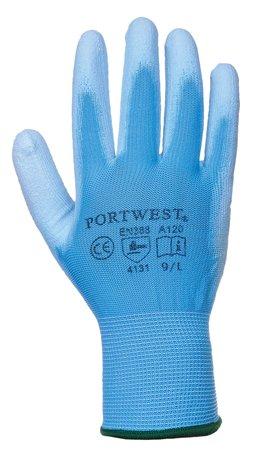 . Montážne rukavice, na dlani namočené do polyuretánu, veľkosť: 7, modré