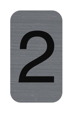 Informačná tabuľka, samolepiaca, 2,5x4,4 cm, hliníkový vzhľad, EXACOMPTA, č. 2