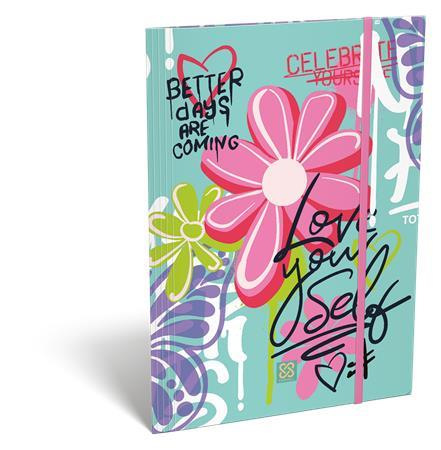 Doska s gumičkou, kartón, A4, LIZZYSULI, Cornell Love 1