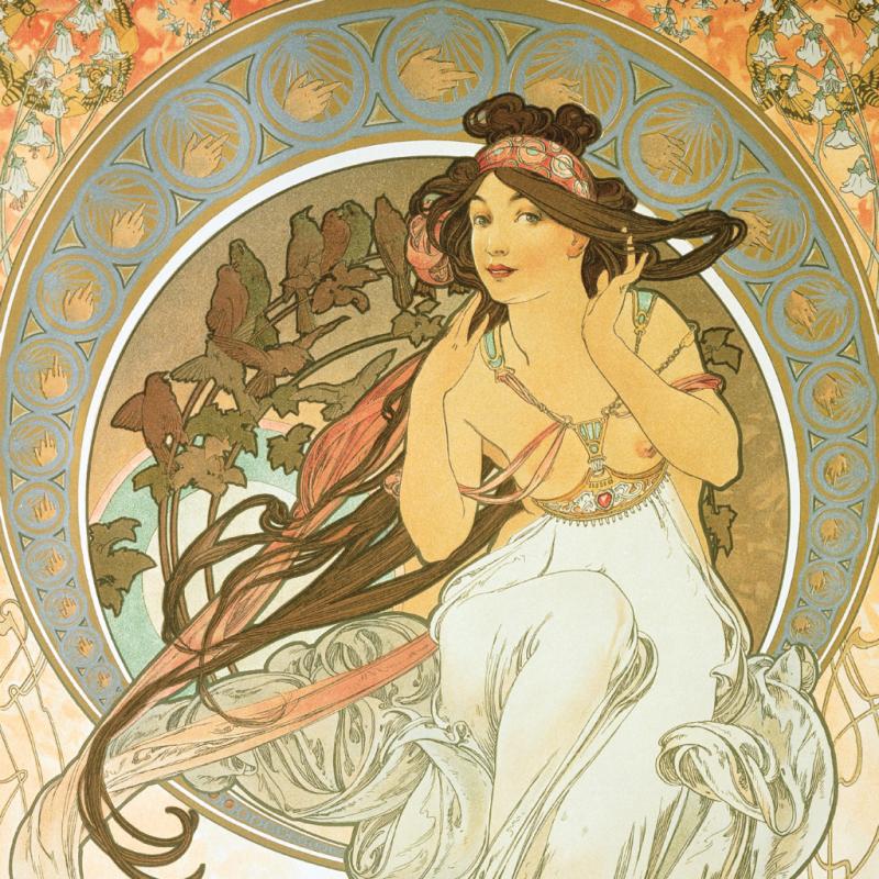 NOTIQUE Poznámkový kalendár Alfons Mucha 2025, 30 x 30 cm