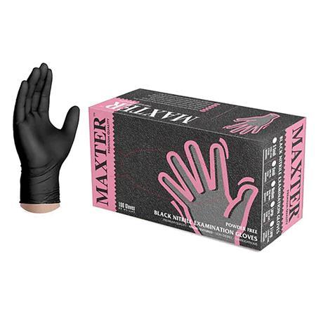 . Ochranné rukavice, jednorazové, nitrilové, veľkosť S, 100 ks, nepudrované, čierna