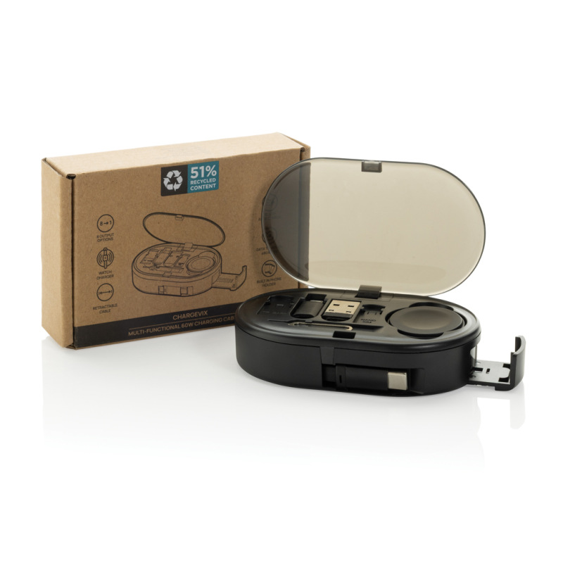 Chargevix RCS multifunkčná nabíjacia sada 60 W z rec. plastu čierna 11