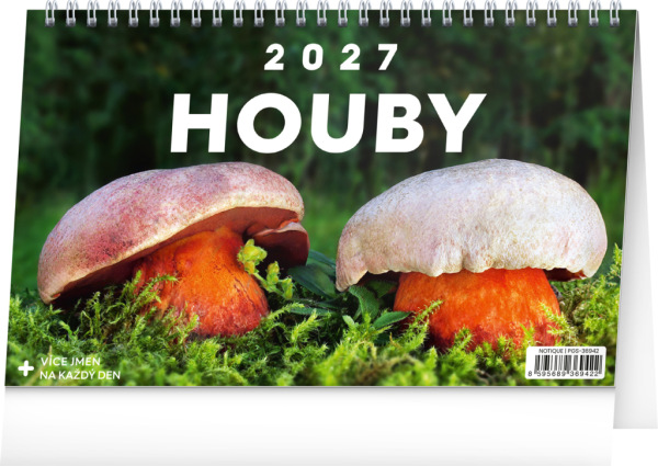 NOTIQUE Stolový kalendár Huby CZ 2027, 23,1 x 14,5 cm