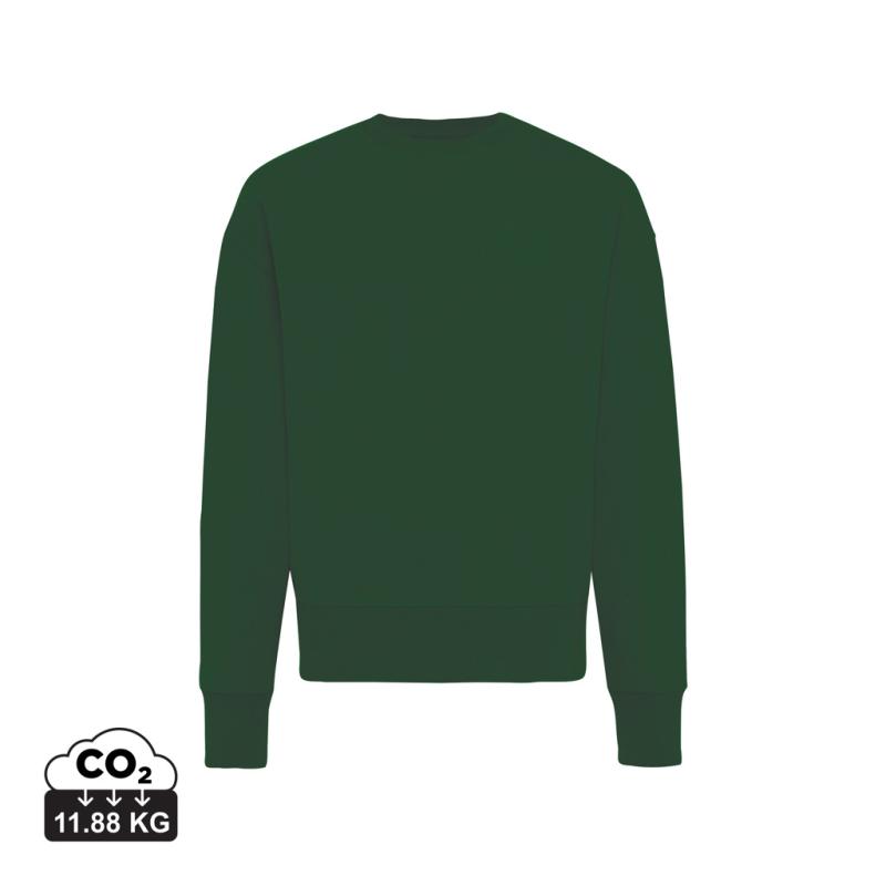 Mikina Iqoniq Kruger relaxed fit z recykl. bavlny forest green L