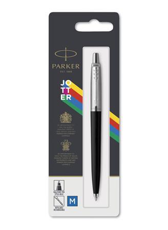 Guľôčkové pero, 0,7 mm, strieborný klip, čierne telo pera, PARKER, "Royal Jotter Originals